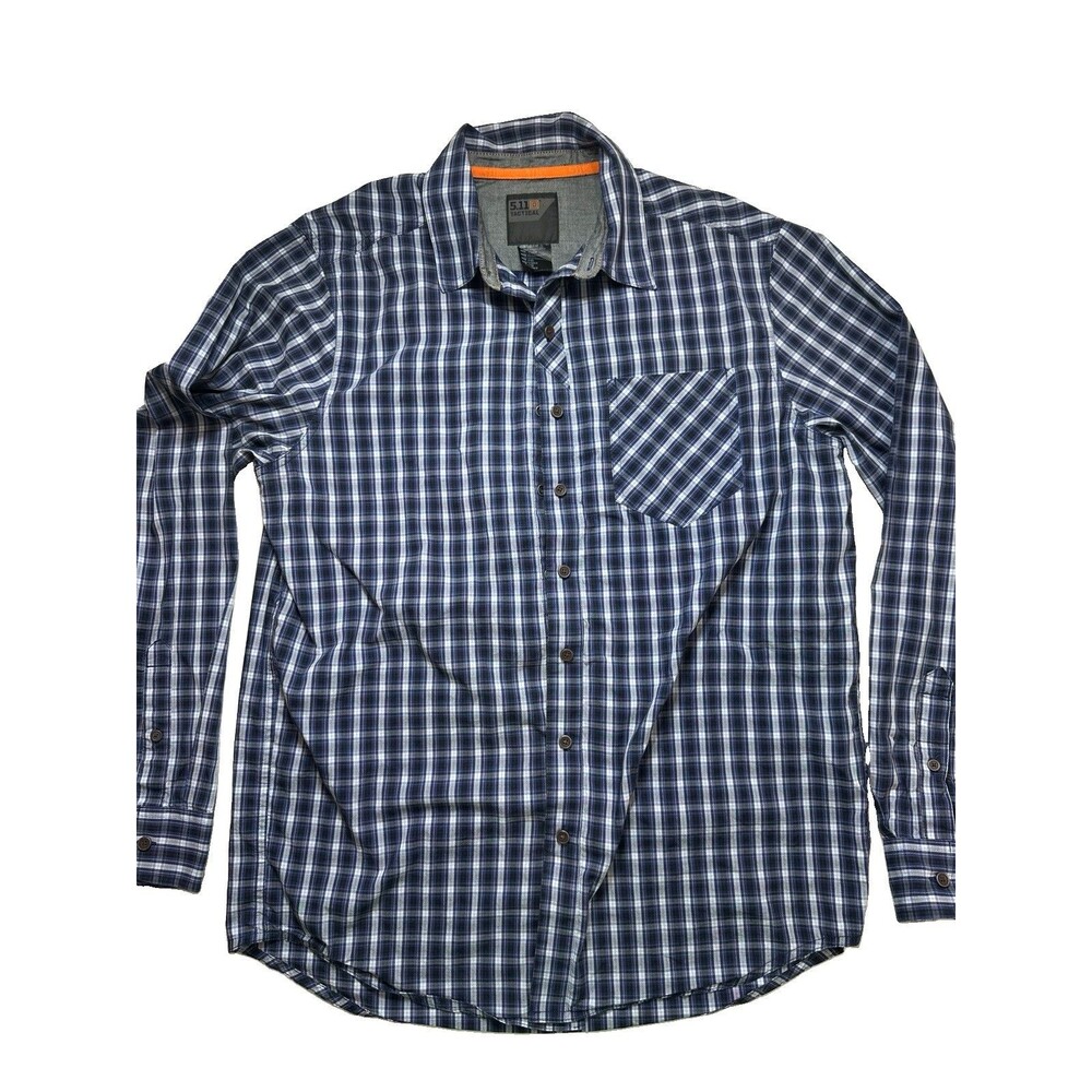 5.11 511 Tactical Plaid Long Sleeve Snap Button Up Men Medium